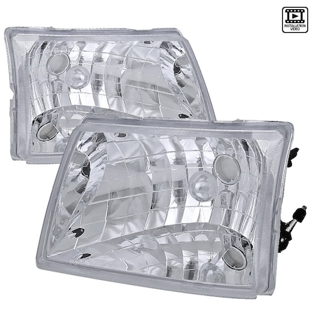 Spec-D Tuning 98-01 Ford Ranger Euro Headlight Chrome Housing LH-RAN98-ABM